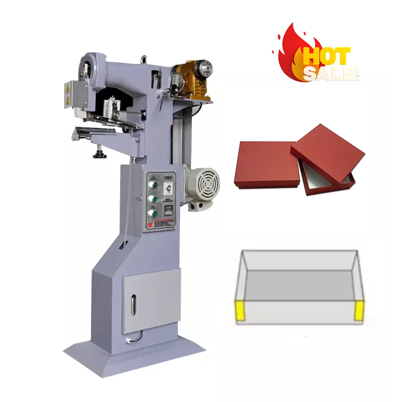 

Electric Single Arm Paper Box Glue Gluing Machine Cardboard Rigid Boxes Making Machine Box Corner Taping Pasting Machine