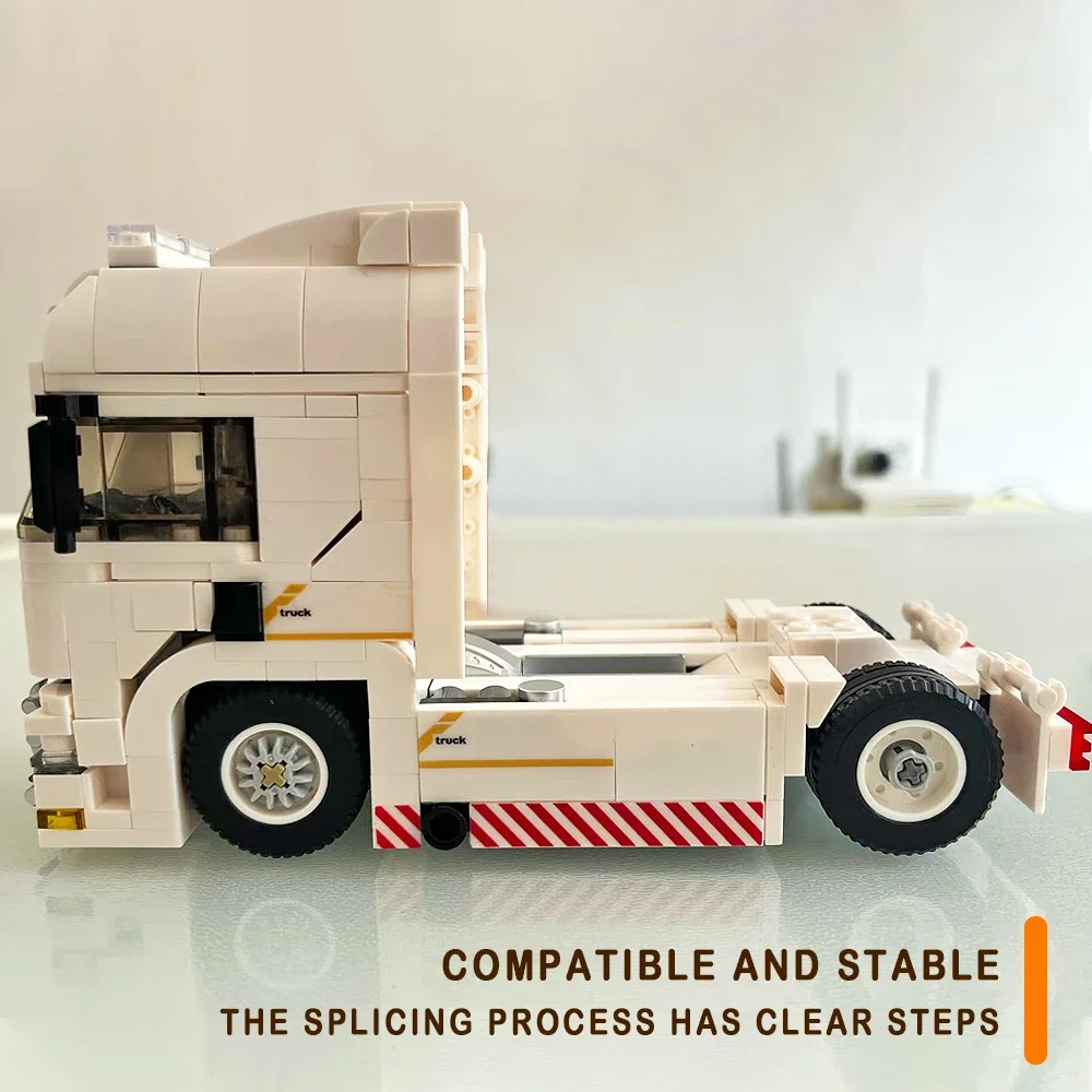 Caminhão europeu bloco de construção modelo engenharia veículo carro tijolos conjunto montagem brinquedos para crianças presente natal do miúdo