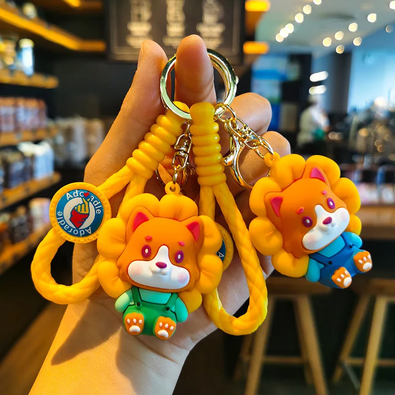 

Fanche Cute Sunflower Kitten Dog Doll Keychain Doll Doll Ornament Car Couple Accessories Kawaii Cute Personalized Gifts Y2k