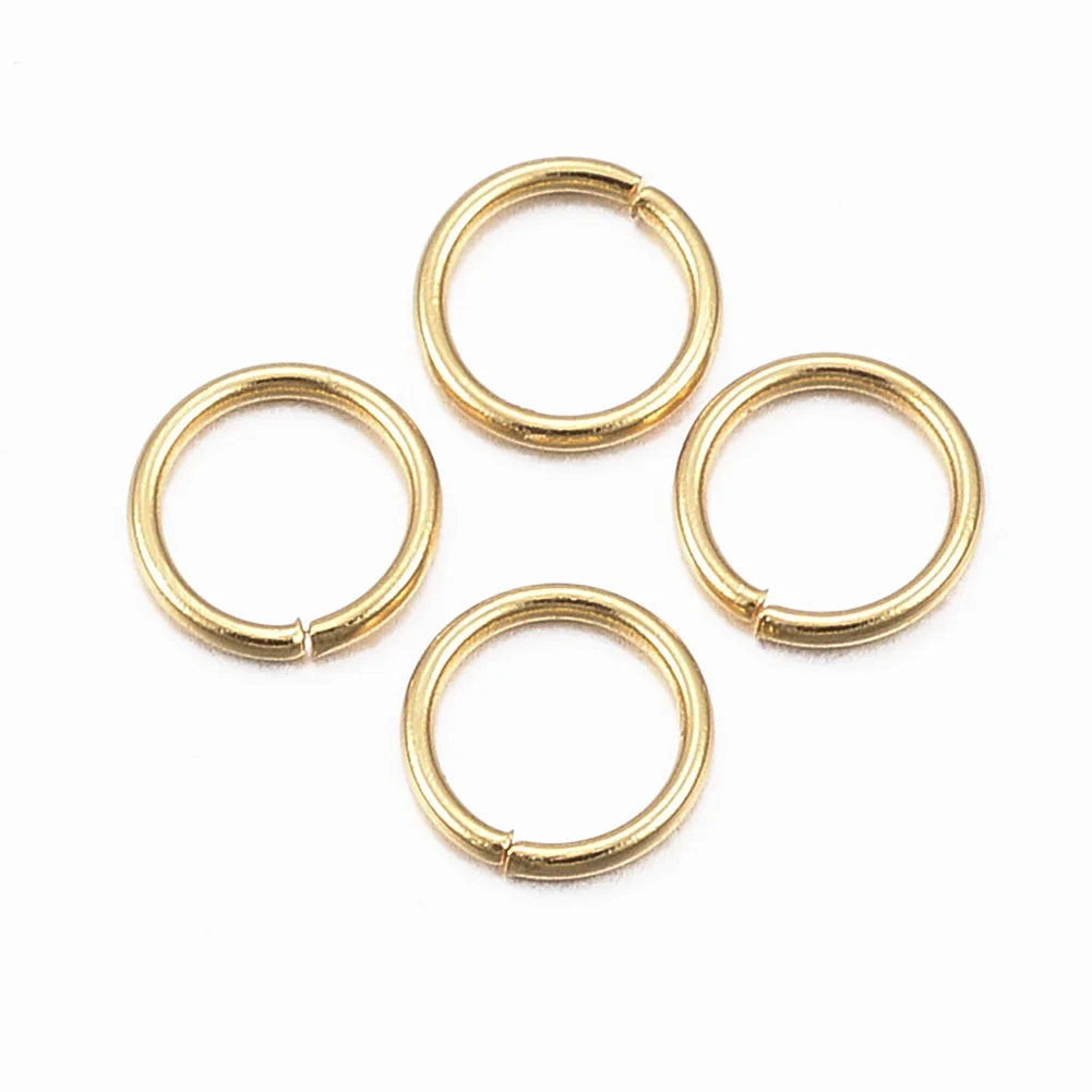 1000pcs Stainless Steel Open Jump Rings 24 Gauge Real 18k Gold Plated Round Ring for DIY Earring Keychain Jewelry Making 4x0.5mm