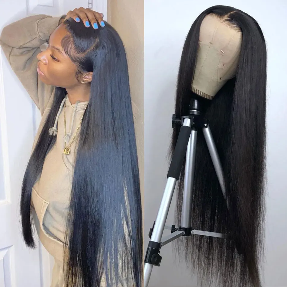 

360 Full Lace Wig Human Hair Brazilian 13x4 13x6 HD Lace Frontal Wig 34 40 Inch Bone Straight Lace Front Wig For Women 180%