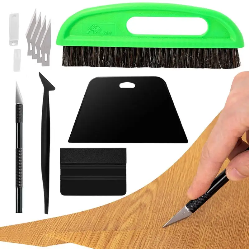 Wallpaper Smoothing Tool Kit Wallpaper Wrapping Tool Adhesive Paper Set Includes Big Smoothing Squeegee Felt Scraper Craft