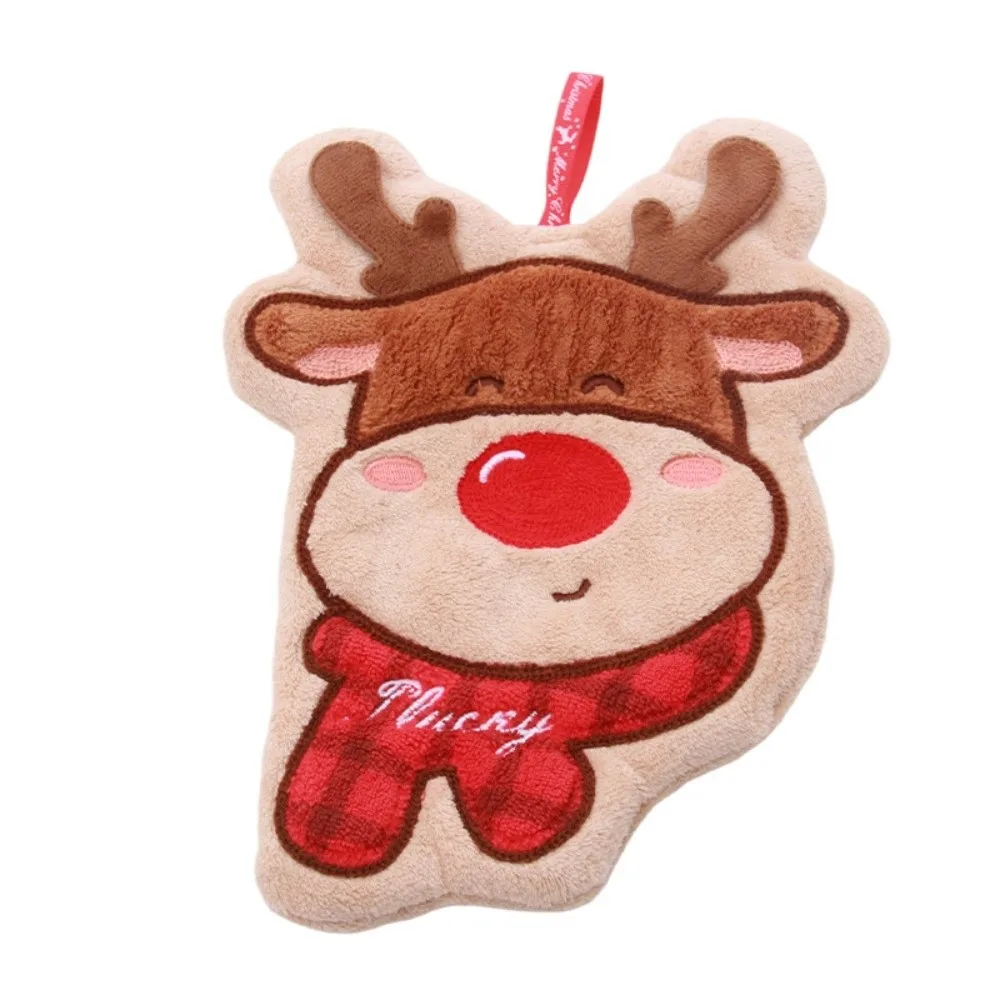 Festival Coral Velvet Coral Fleece Hand Towels Soft Super Absorbent Hanging Bathroom Towel Snowman Santa Dish Towel Bathroom