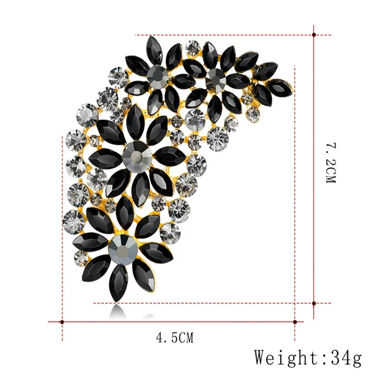 Fashion Exaggeration Luxury Multi-color Feather Rhinestone Brooch Corsage Women\'s Dress Accessories Jewelry