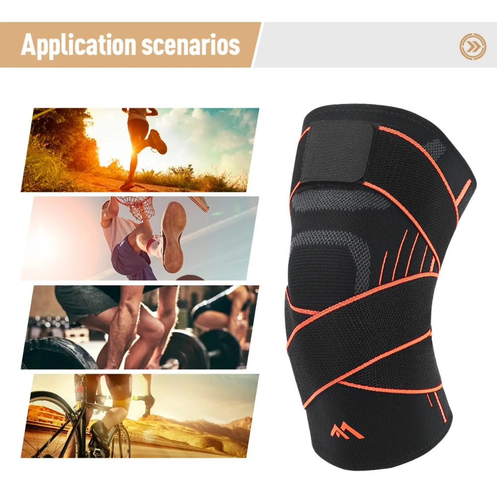 Sports KneeSupport forRunning,Hiking&Cycling-StrappedCompressionKnee Brace,BreathableThinDesign,UnisexforBadminton,KneeProtector