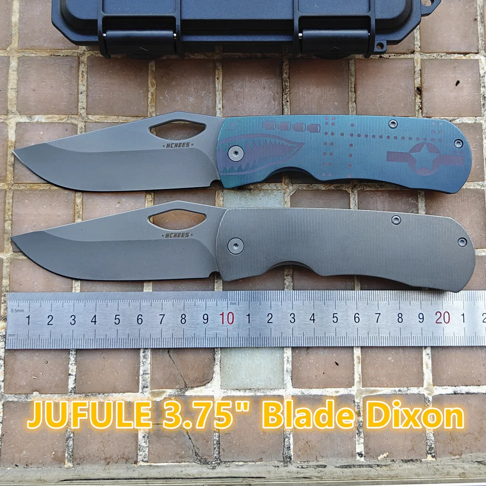 JUFULE Made Dixon Manico in titanio Cuscinetto in ceramica Tasca Strumento EDC Utensili da cucina Caccia per pesci Campeggio 154CM Coltello pieghevole per esterni