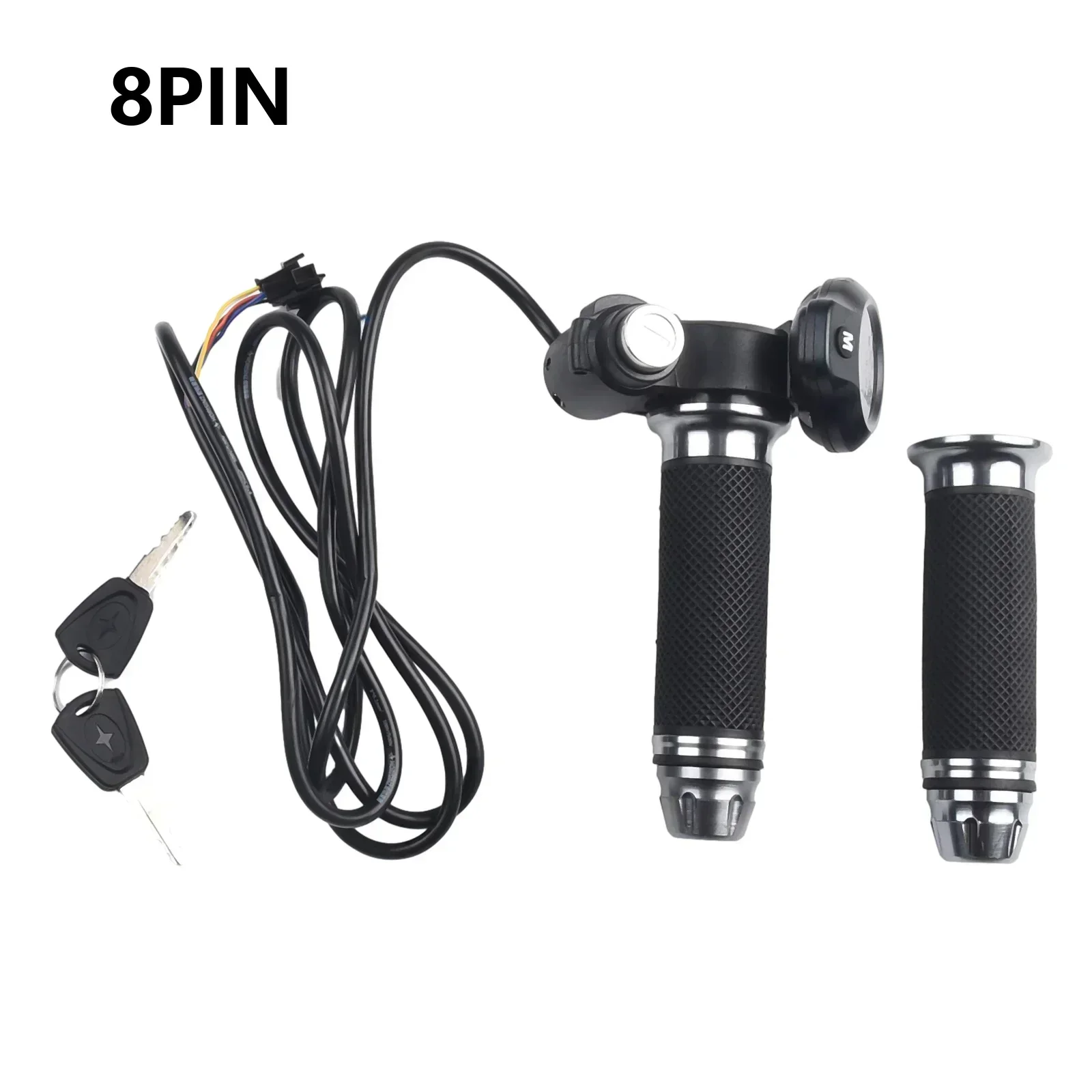 Ebike Throttle DC24V-72V Electric-Scooter Twist- Throttle With LED Display 6/8pin Folding Bike Grip Handlebar Throttle Accelerat