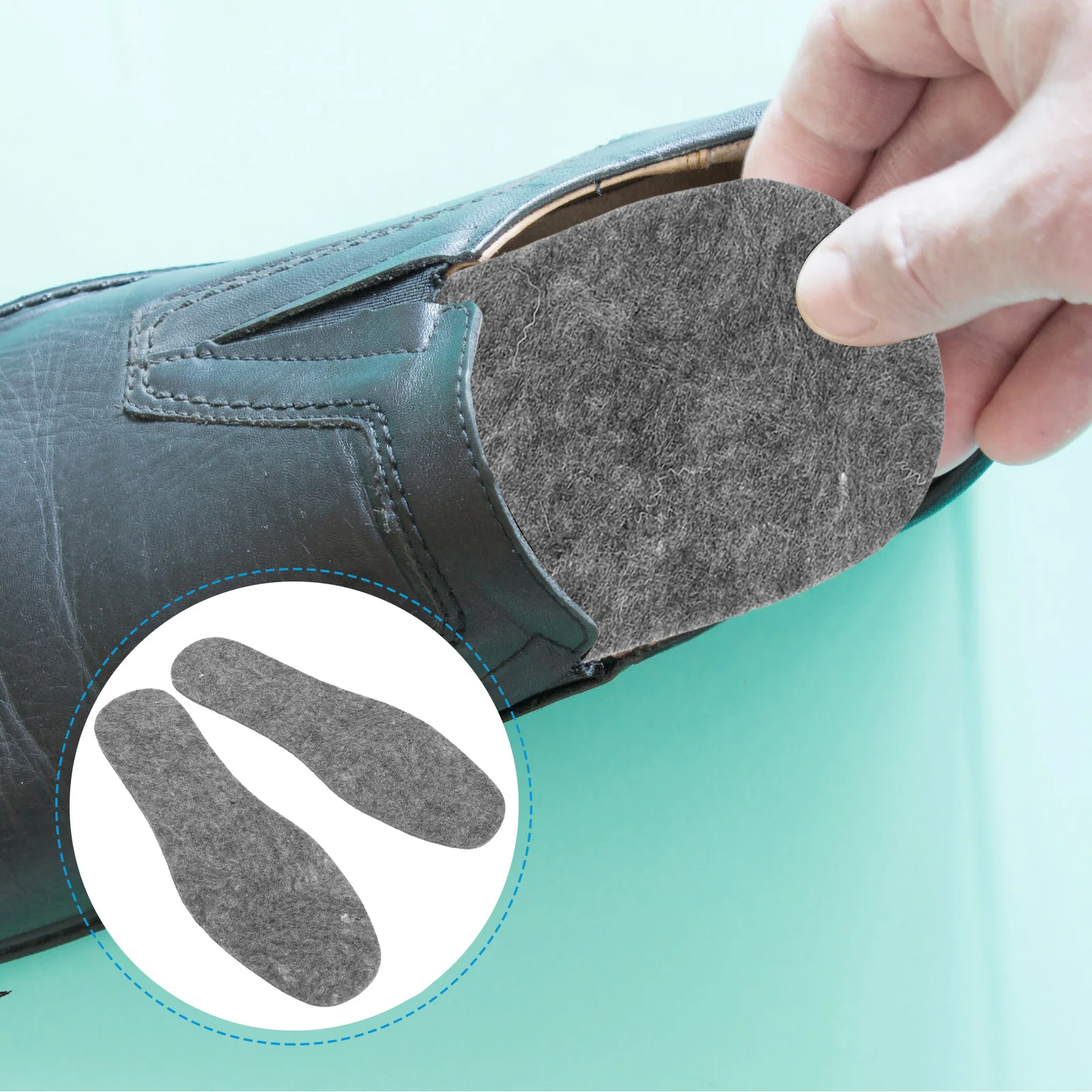 

1 Pair Wool Felt Insoles Cuttable Soft Breathable Trimmable For Men Women Winter Warm Shoe Inserts Sweat-Absorbing Boot Insoles