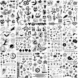 15 Sheets Small Temporary Tattoos For Women Adults Hands Neck Tattoo Sticker Tiny Fresh Pattern Moon Butterfly Fake Tattoo Paste