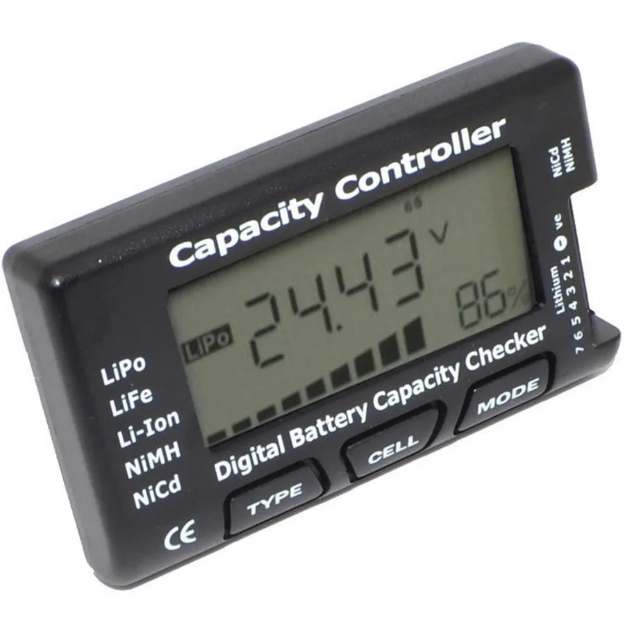 CellMeter-7 Digitale batterijcapaciteitsdetector LiPo LiFe Li-ion Nicd NiMH batterijspanningsdetector, tester, RC-batterijmeter