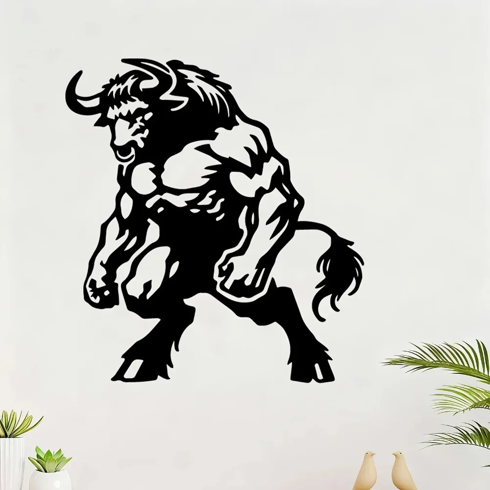 CIFBUY Rustic Metal Bull Aluminum Wall Art Metal Sculpture Waterproof Mural Living Room Garden Fence Indoor Outdoor Decor Gift