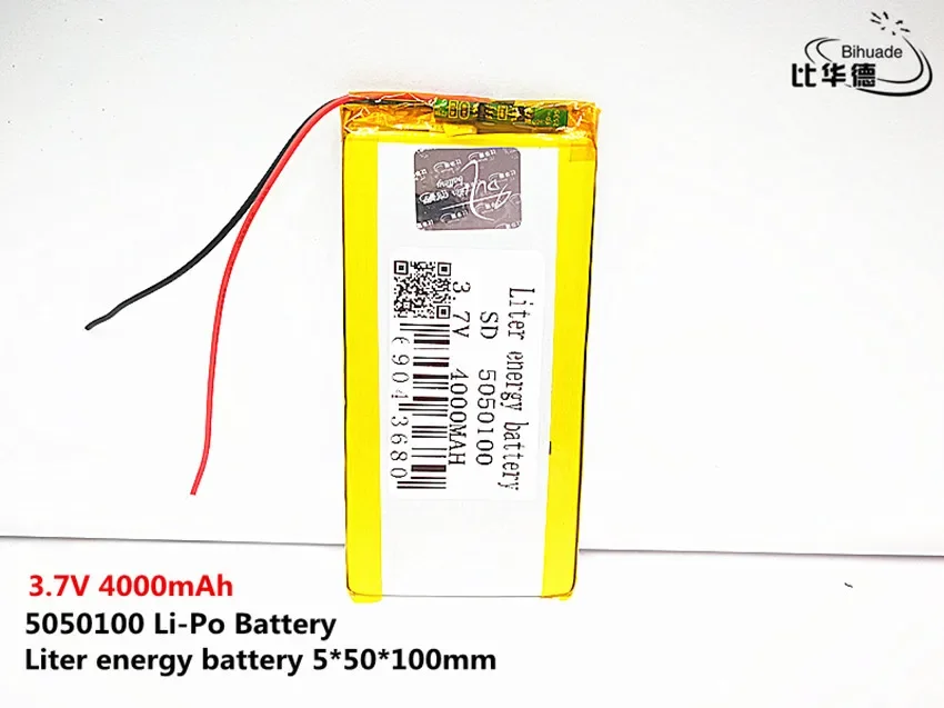 Bom Qulity 3.7 V, 4000 mAH, 5050100 Polímero de íon de lítio/bateria de Iões de lítio para o BRINQUEDO, BANCO DO PODER, GPS, mp3, mp4