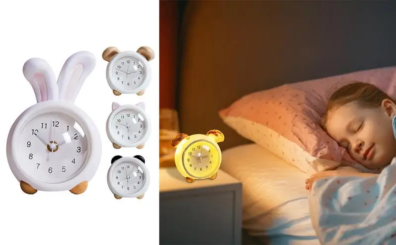 3 In 1 Alarm Clocks With Light Multifunctional Large Capacity Battery Wake Up Light Alarm Snooze Clock For Desktop Kids Room