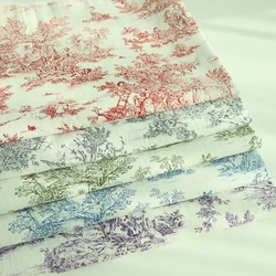 1 yard X 1.4 meter washed cotton and linen dress fabric delicate thin and soft printed fabrics for sewing curtains home textile