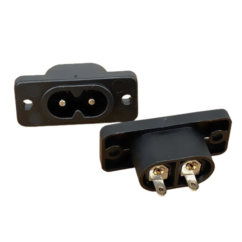 Hot Selling AC250V 2.5A 5pcs 2Pin IEC 320 C8 Screw Mount Inlet Plug Socket