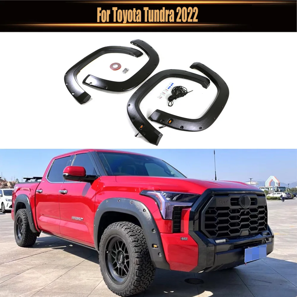 

Auto Parts Fender Flares Wheel eyebrow With Lights Car ABS Fender Flares Body Parts Mud Flap Splash Guard For Toyota Tundra 2022