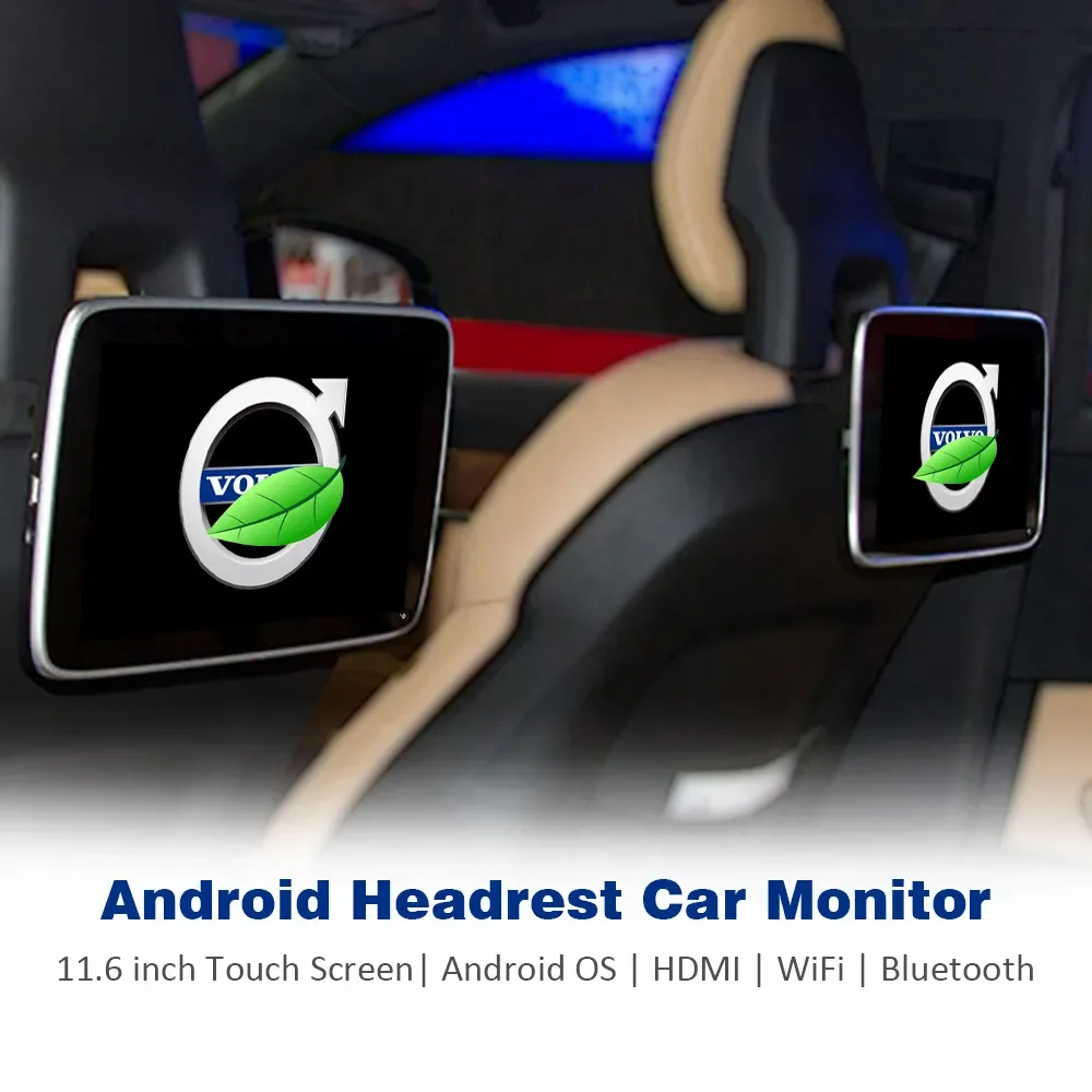 11.6 Inch IPS Android Headrest Car Monitor for Volvo S60 XC90 XC60 XC40 S90 V90 Child Rear Car Screen TV LCD Rear Seat Monitor