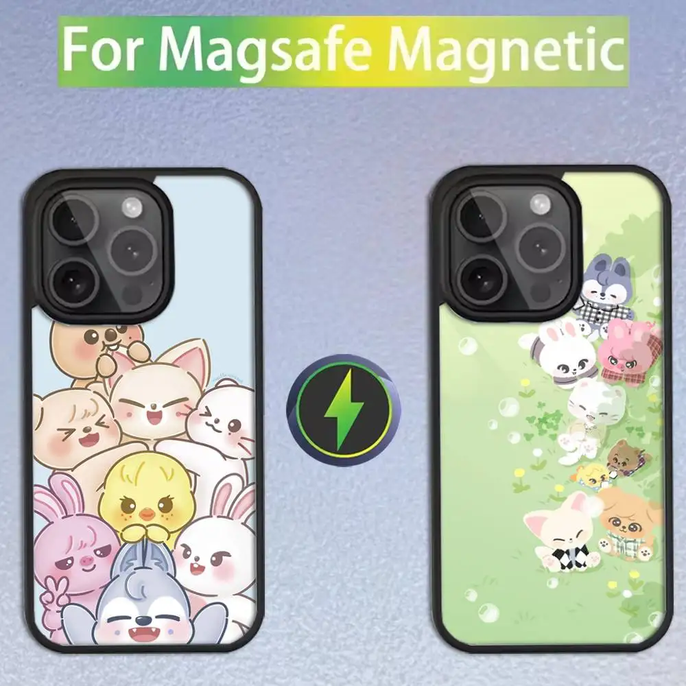 

Kpop Stray-Kids Skzoo Phone Case For iPhone 16,15,14,13,12,11,Pro,Max,Plus,Mini,SE New Magsafe Magnetic Wireless Charging