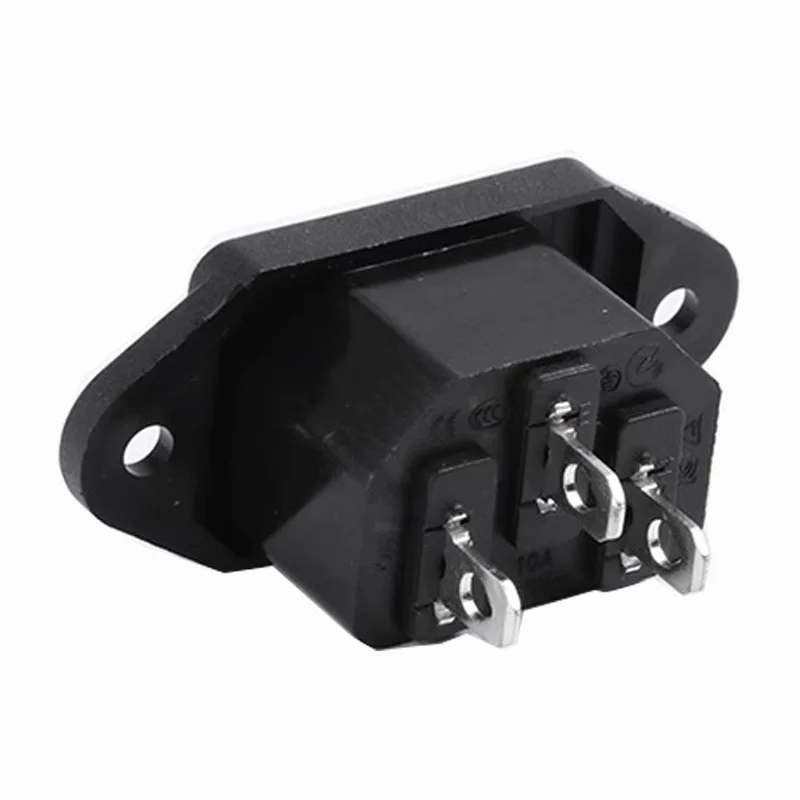 Black IEC320 10A 250V Male female docking Plug Connector Rewireable C13 C14 Plug Rewirable Power Konektor 3 Pin AC Socket