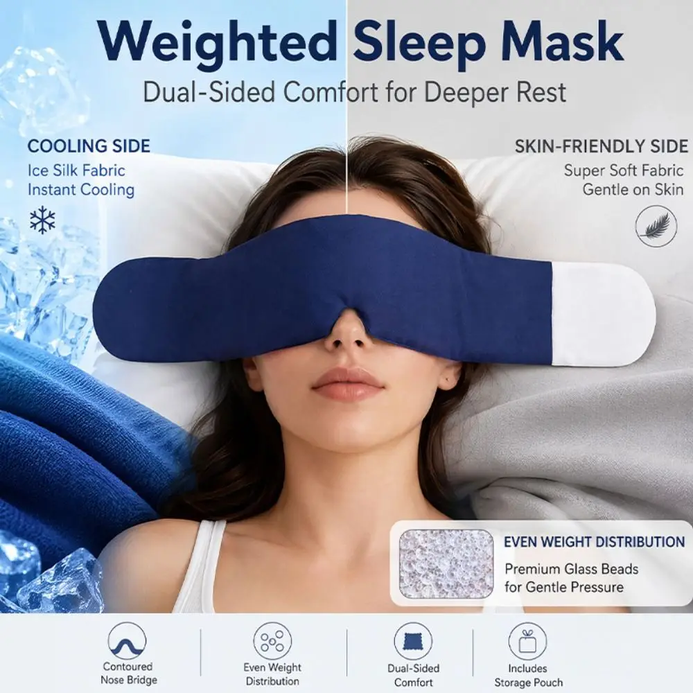 Soft Smooth Fabric Gravity Sleep Eye Mask Balanced Gentle Weight Mild Compression Gravity Eye Mask Gentle Touch Flexible Edge