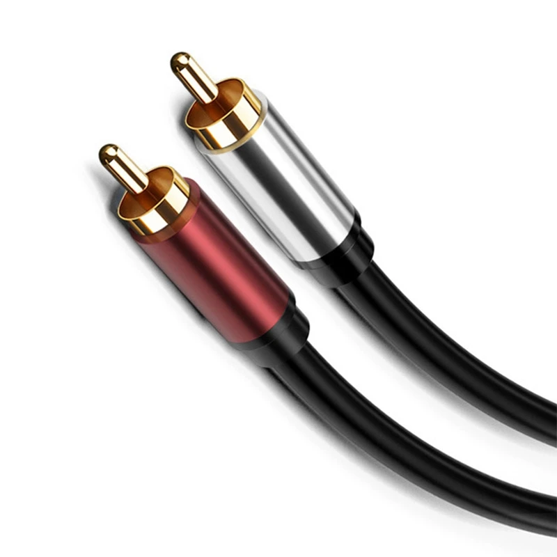 Double lotus head Audio Video Cable 2RCA to 2RCA TV Box Pure Copper Signal Aux Cable HIFI Amplifier Cable TV AV Connection Cable