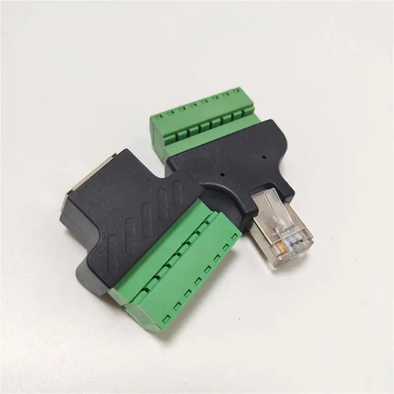 Female to Screw Terminal 8 Pin Connector Ethernet Cable Extender Adapter Computer Related Connection and Connectors