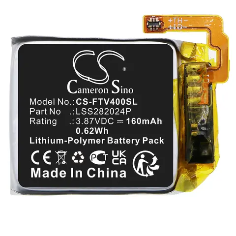 Cameron Sino Smartwatch Battery For Fitbit:Versa 4,LSS282024P,--160mAh / 0.62Wh--Li-Polymer--3.87V