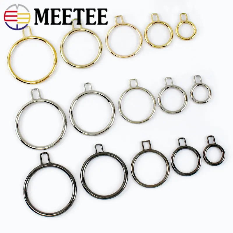 5/10Pcs 11-40mm Metal Zipper Puller Round Zippers Handle Luggage Tag O Ring Zip Slider Pendant Pull DIY Hook Sewing Accessories