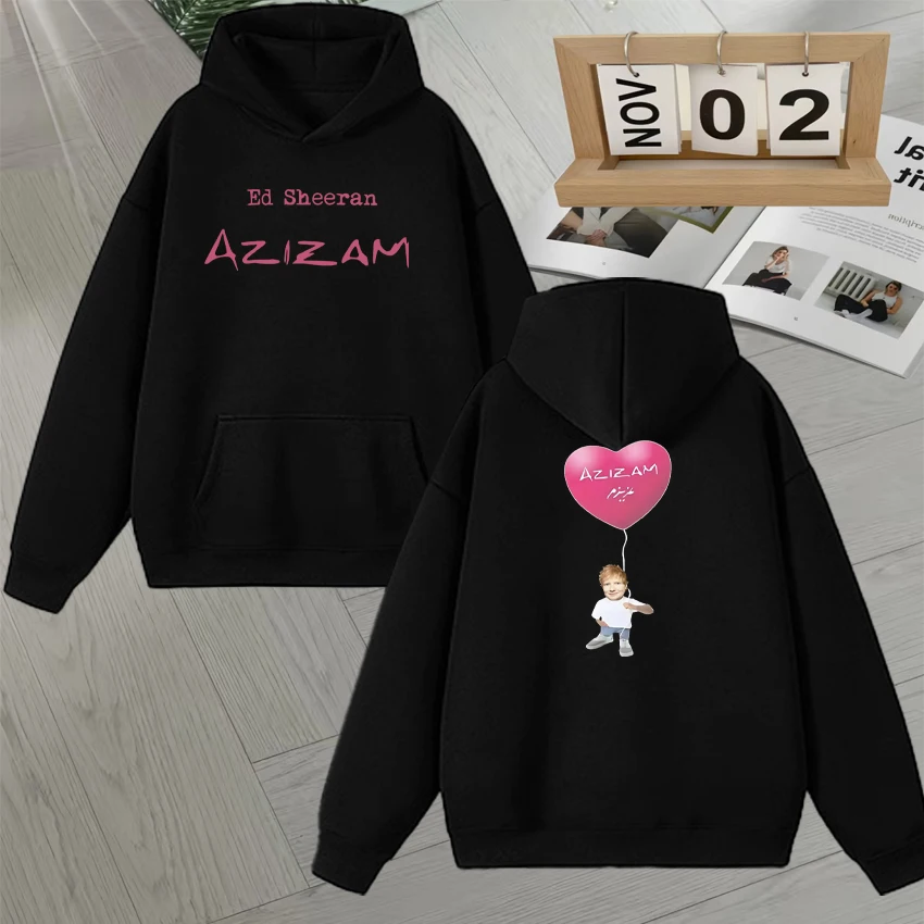 

Fashion Ed Sheeran New Music Azizam Sweatshirt Heart Balloon Hoodie Unisex Long sleeve Gothic Fleece Men Women Fashion Pullover