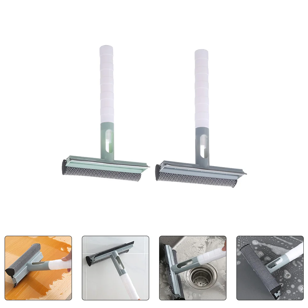 

2Pcs Double-sided Plastic Window Cleaner Multifunctional Squeegee for Home Bathroom Kitchen Glass Cleaning Tool
