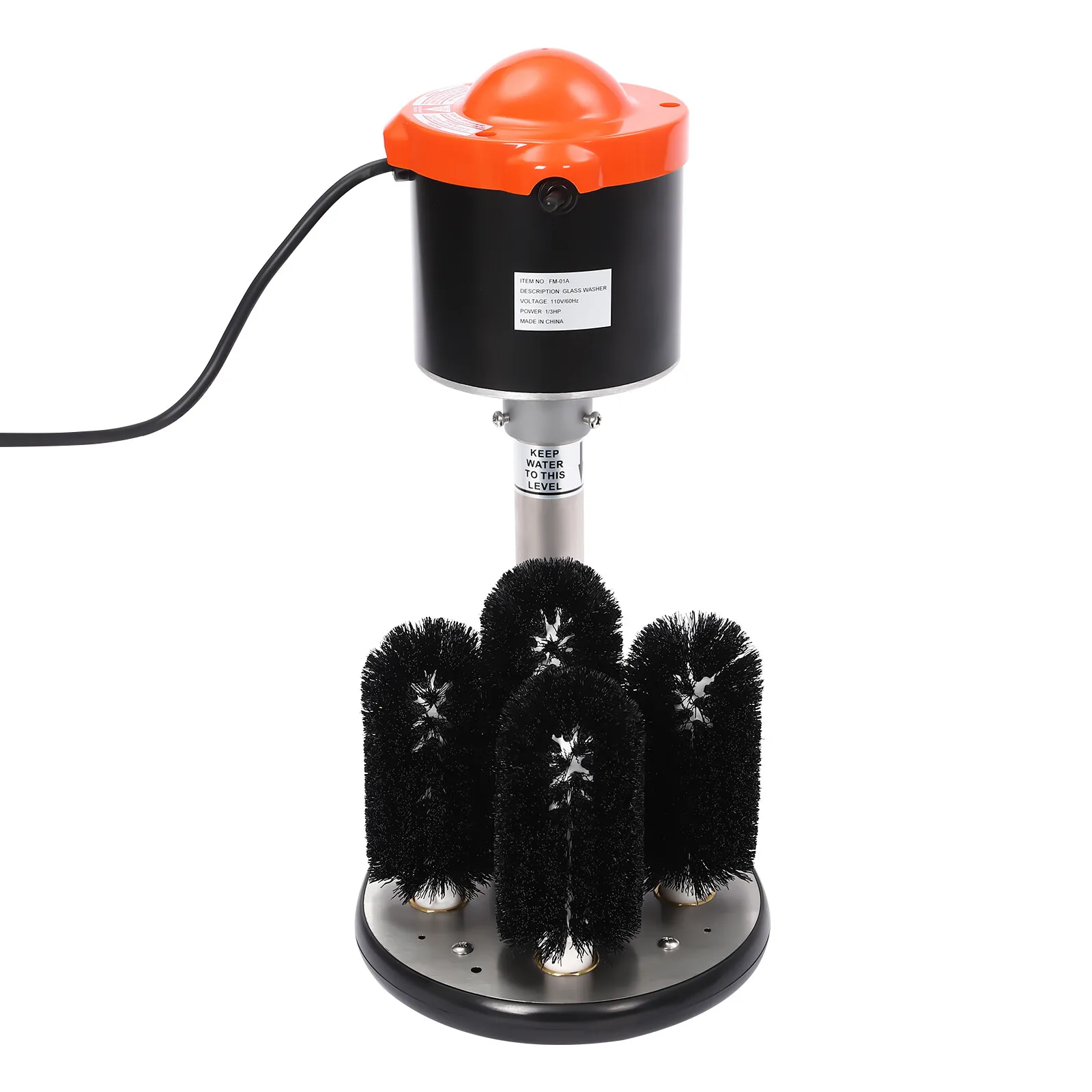 800 чашек/ч, 1/3 л.с., коммерческая электрическая машина для мытья стекол, машина для очистки бокалов, 240 об/мин