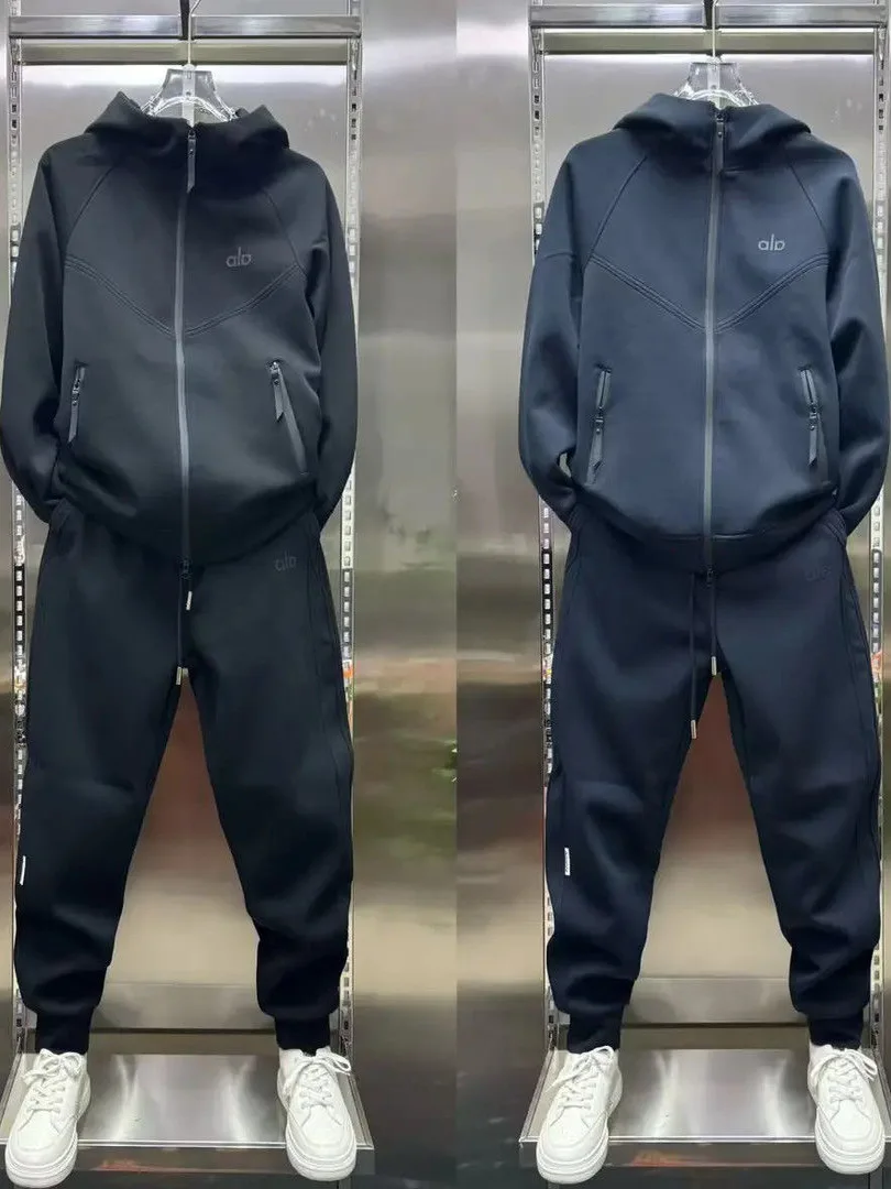 

Мужской повседневный спортивный костюм с капюшоном на молнии, осень 2025, модный бренд, универсальные спортивные брюки, комплект из двух предметов, новая модель