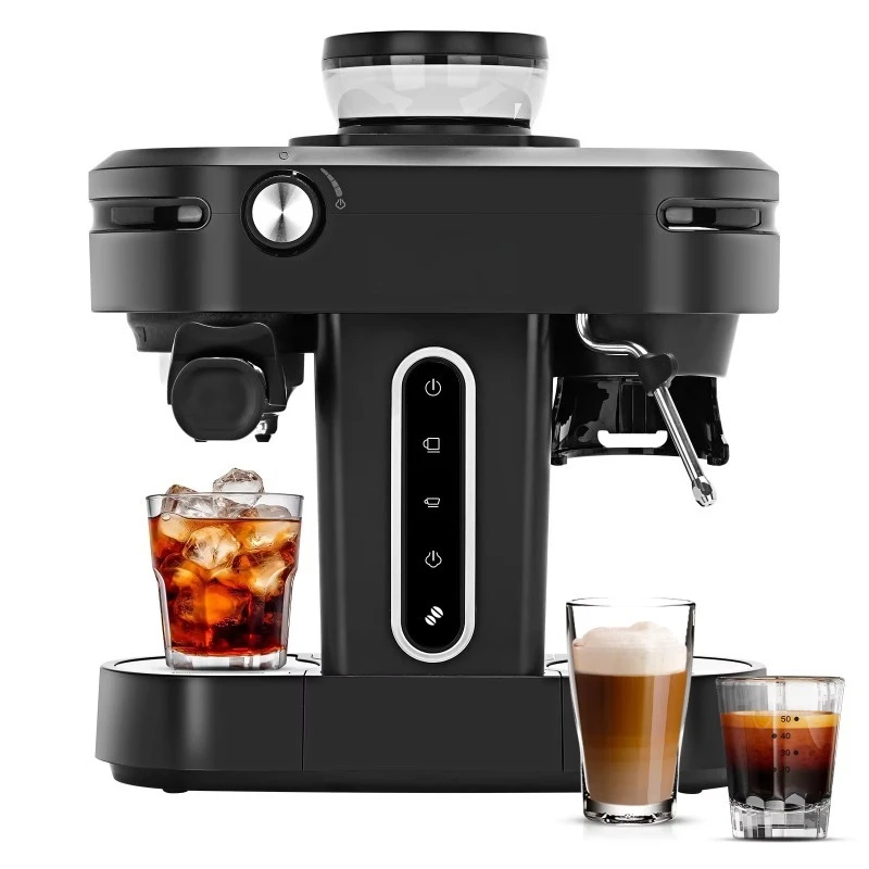 

Mini Home Coffee Maker Grain Semi Automatic Coffee Espresso Machine With Grinder