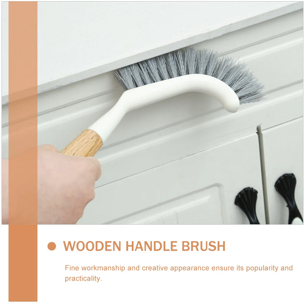 

2pcs Cleaning Brush Wooden Handle Dense Bristles For Bathroom Bathtub Tiles Grout Scrub Floor Gaps Cleaning Supply