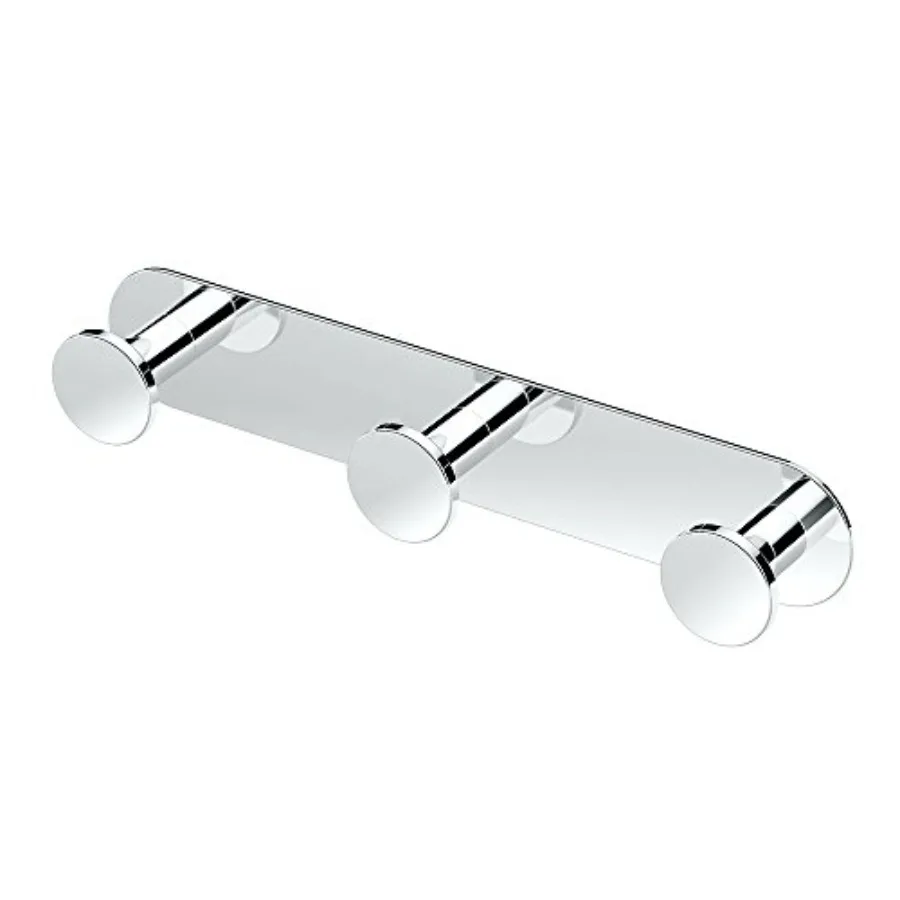 

Glamour 3 Hook Triple Robe Hook Wall Mounted Hook for Bathroom Towels Robes and Coats 11 Inch W Premium Brass