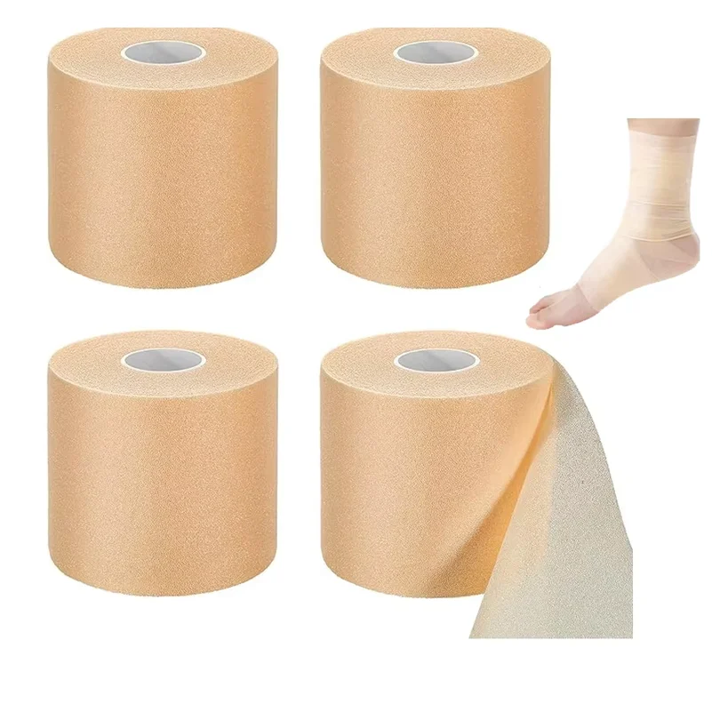 4PCS Pre Wrap Athletic Tapes Hair Prewrap Strip Tapes for Soccer Ankles Wrists Sports Foam Tape- Protect for Hands Knees