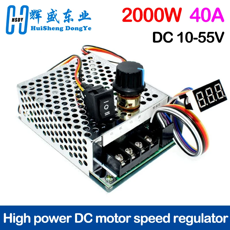 DC 10-50V 40A Motor Speed Controller PWM Motor 12V/24V/36V/48V Inverted Switch CW CCW Reversible Pulse Driver 10V-50V