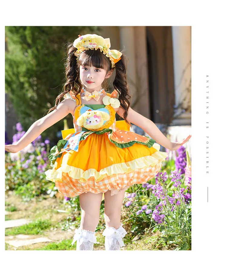 Mädchen Lolita Rock Baby Mädchen Süßes Geburtstagsparty Hochzeit Prinzessinnenkleid Kinder Hamburger-Kleid Kinder Cosplay Kostüm – Detail 10