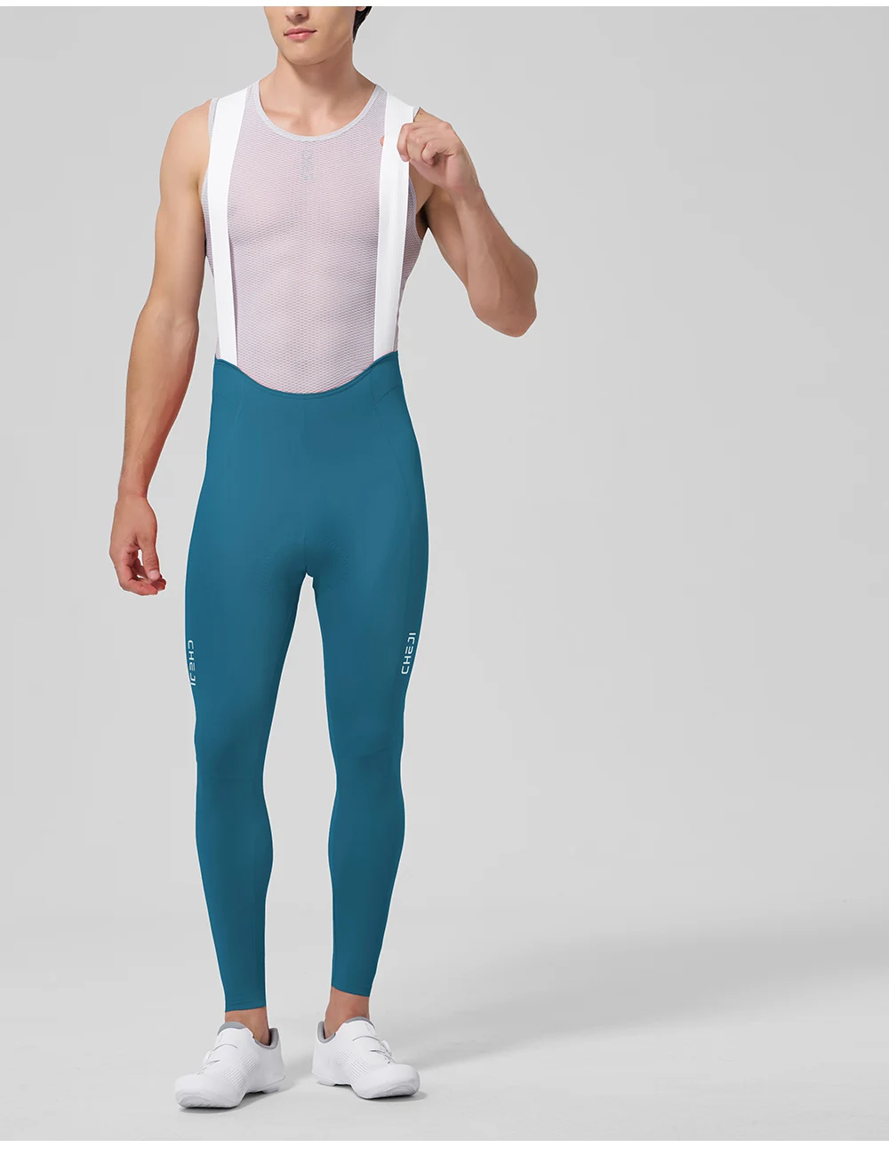 Cheji Cycling Lange Trägerhose, atmungsaktive Kompressions-Trägerhose für Herren – Detail 12