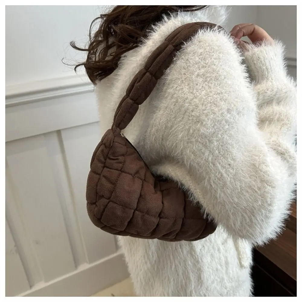 Fashion Quilted Totes Down Cotton Padded Shoulder Bags Large Capacity Lightweight Puffy Handbags Underarm Bags for Women Girls image 4