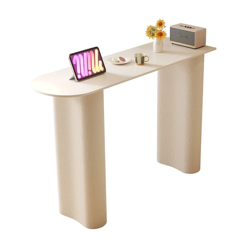 Light luxury rock slab bar table Household living room Kitchen partition bar balcony against the wall Semicircular small apartme