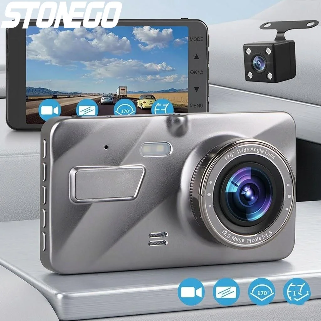 1080P Dual Dash Cam Front Rear Night Vision 170 Wide Angle G Sensor Loop Recording Parking Monitor Car DVR