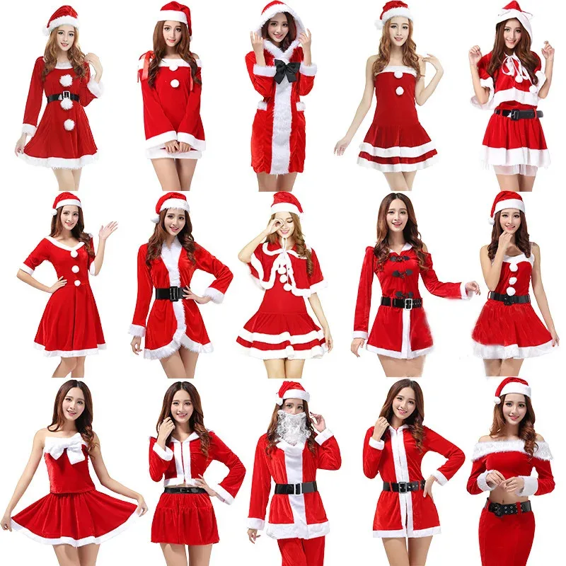 

2022 golden velvet Christmas dress sexy rabbit girl dress Christmas dress nightclub bar party Santa Claus dress