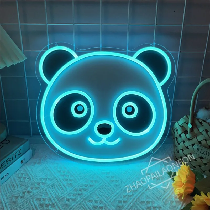 Panda Neon Sign Cute Bear LED Neon Light Sign Indoor Wall Lights Bedroom Gameroom Decorations Home Kids Room Gift Light Up Signs - view 3