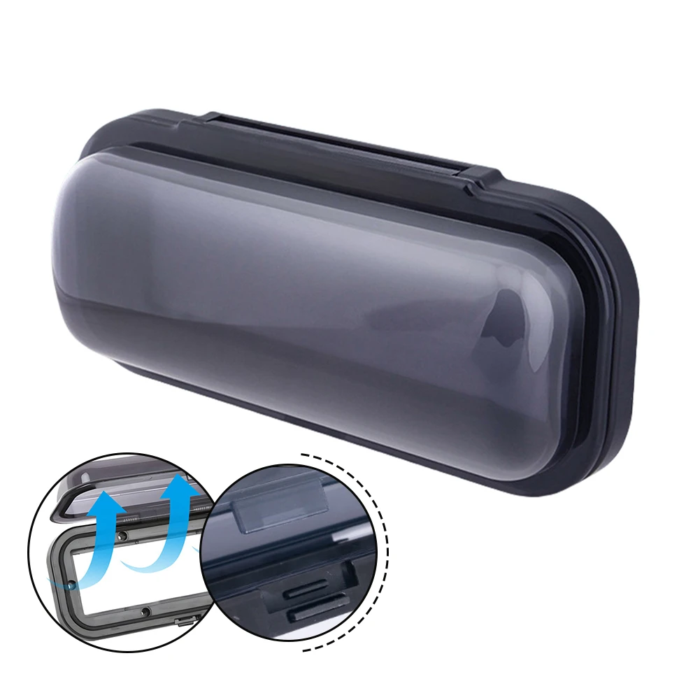 

180mm Marine Heavy Duty Radio Protector Shield Cover With Flip-up Door & Spring Marine Radio Boats Stereo Housing Cover