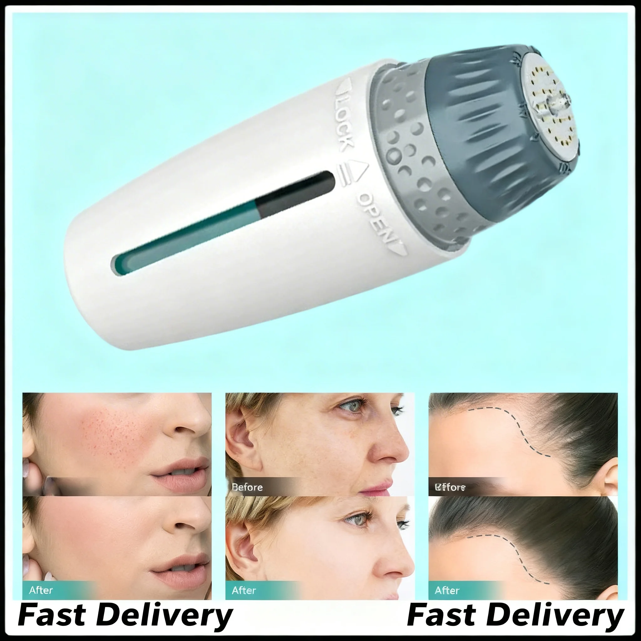 1/2 UNIDADES BIO H24 Derma Stamp con Agujas Ajustables, Rodillo de Microneedling, Dermastamp Hidratante para el Cuidado de la Piel y Belleza 0.25mm
