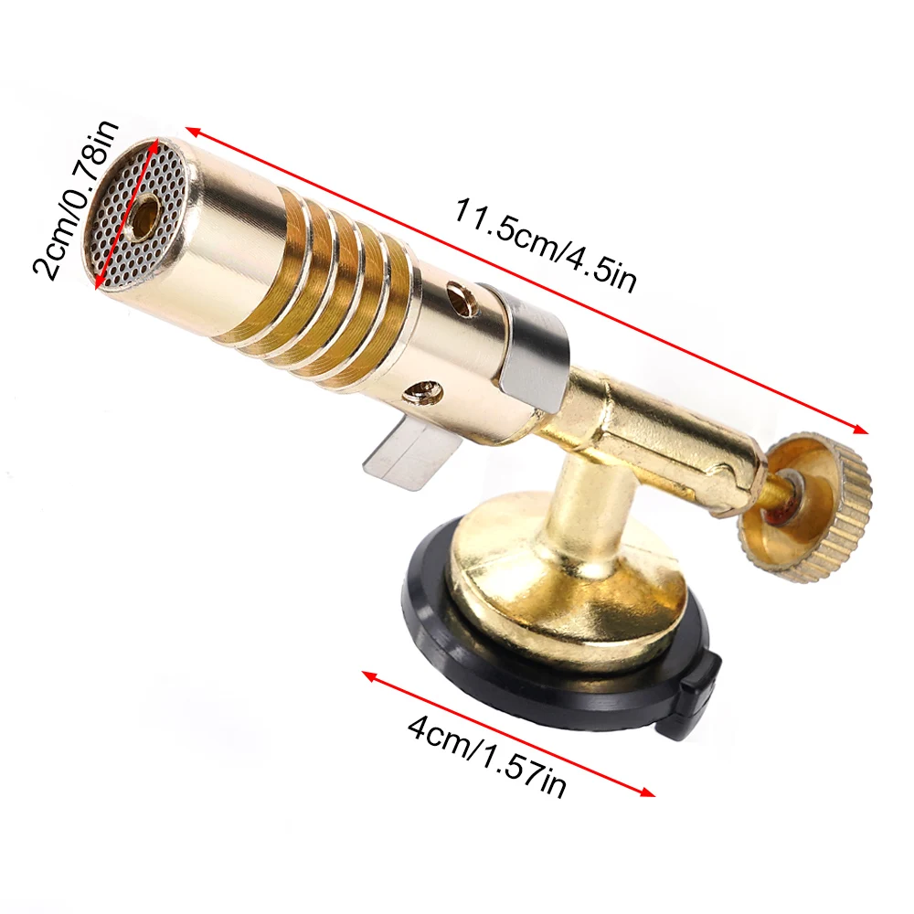Torcia per saldatura portatile Bruciatore a gas Pistola a fiamma Ottone ad alta temperatura Torcia a gas in rame Brasatura Saldatura Propano Saldatura Impianto idraulico