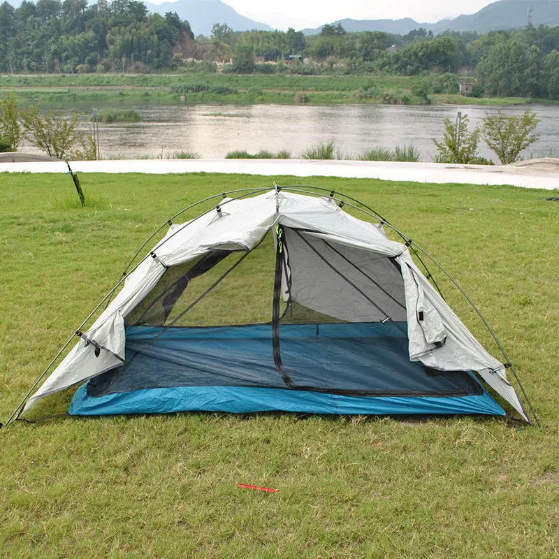 Camping tent for 2 people, ultralight and lightweight tent for 1 person, 20D Nylon Fabric, Aluminum Poles, 2 Layers, Footprint