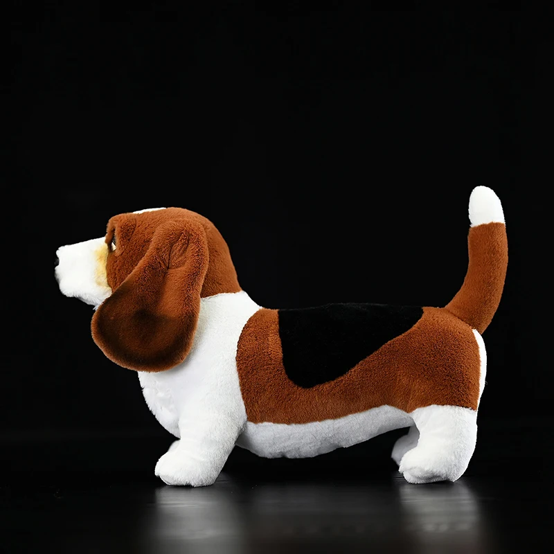 ตุ๊กตาบาสเซ็ตฮาวด์น่ารัก - ตุ๊กตาสัตว์จำลองแบบฝรั่งเศส นุ่มเหมือนจริง ของขวัญ