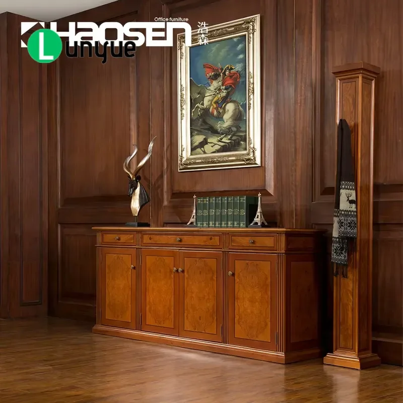 Luxury Wooden Vertical File Cabinet Custom Bookcase for CEO Office Elegant Bedroom School Storage Furniture